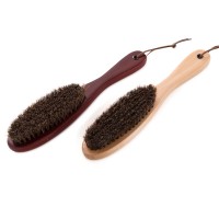 Black horse hair 25cm red handle wooden cloth brush for cleaning brush