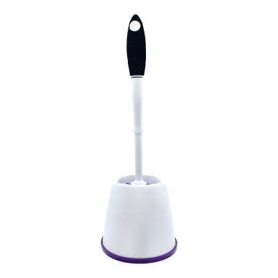 Compact Freestanding Plastic Toilet Bowl Brush and Holder for Bathroom Organization Space Saving and Deep Cleaning